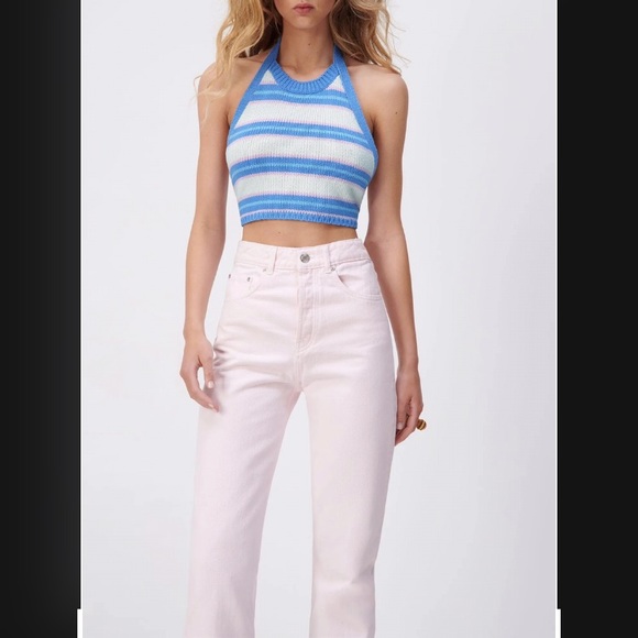 Zara Hi-Rise Straight Leg Cropped Jean - Picture 2 of 8